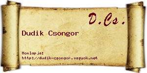 Dudik Csongor névjegykártya